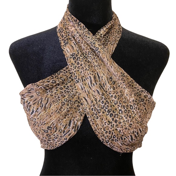 FashionNova Leopard 2 Piece Sheer Swim Cover Up Set Women’s - Size Large - Picture 7 of 16